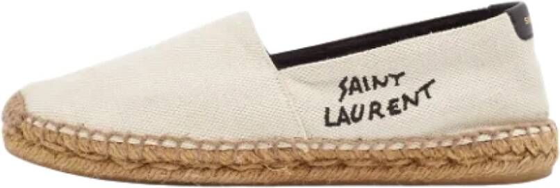 Yves Saint Laurent Vintage Pre-owned Canvas flats White Dames