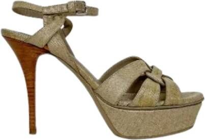 Yves Saint Laurent Vintage Pre-owned Canvas sandals Beige Dames