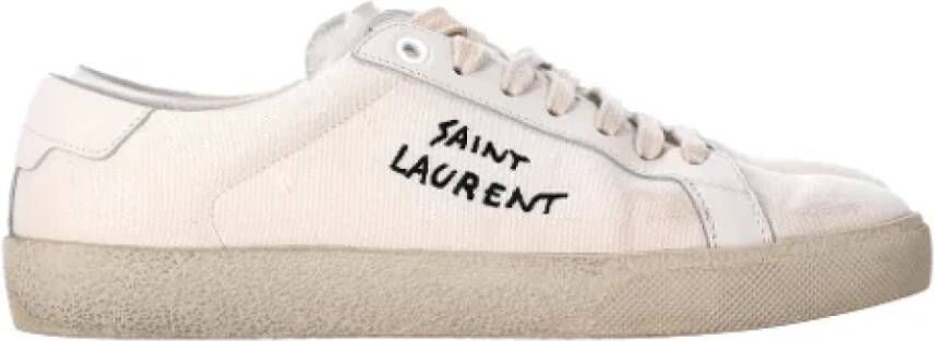 Yves Saint Laurent Vintage Pre-owned Coated canvas sneakers White Dames