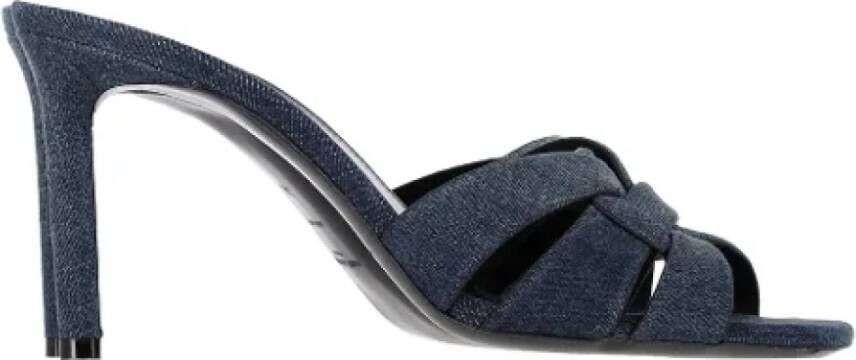 Yves Saint Laurent Vintage Pre-owned Cotton sandals Blue Dames