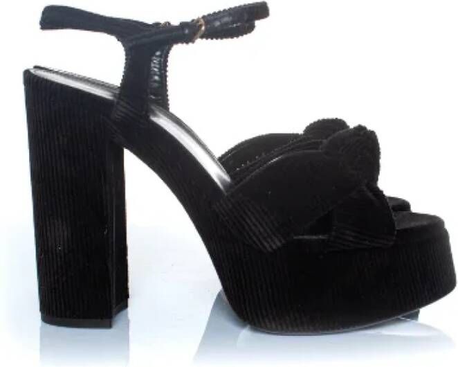 Yves Saint Laurent Vintage Pre-owned Fabric heels Black Dames