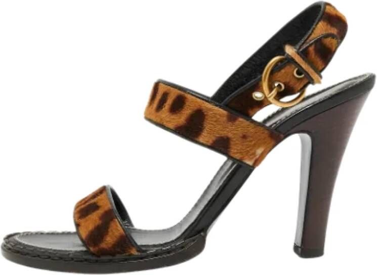 Yves Saint Laurent Vintage Pre-owned Fabric sandals Brown Dames