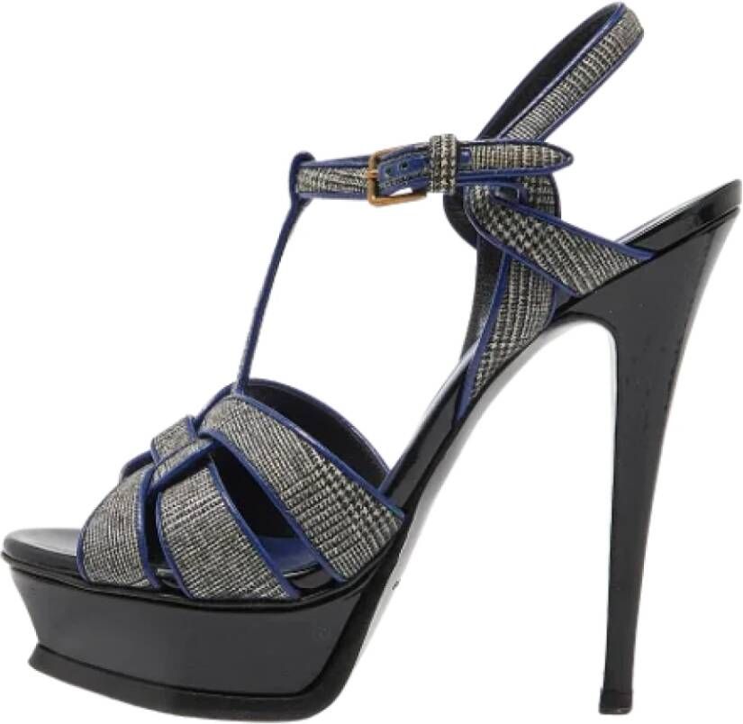 Yves Saint Laurent Vintage Pre-owned Fabric sandals Gray Dames