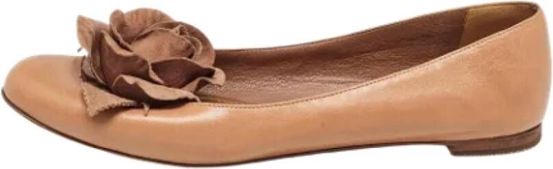 Yves Saint Laurent Vintage Pre-owned Leather flats Brown Dames