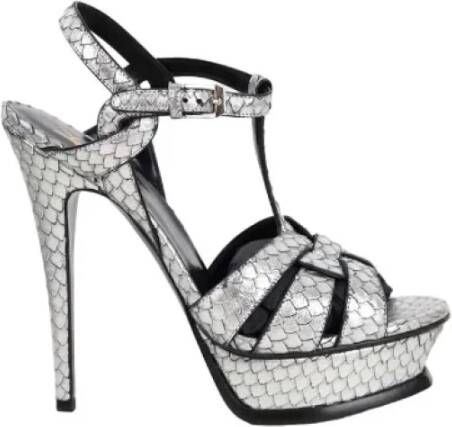 Yves Saint Laurent Vintage Pre-owned Leather heels Gray Dames