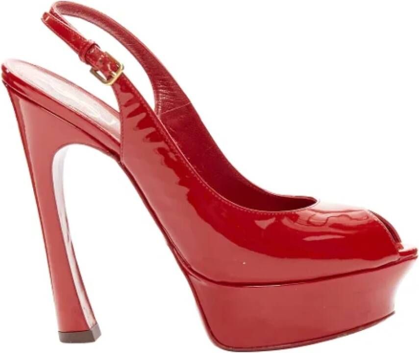 Yves Saint Laurent Vintage Pre-owned Leather heels Red Dames