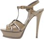 Yves Saint Laurent Vintage Pre-owned Leather sandals Beige Dames - Thumbnail 1