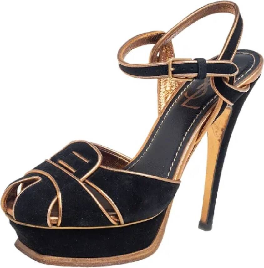 Yves Saint Laurent Vintage Pre-owned Leather sandals Black Dames