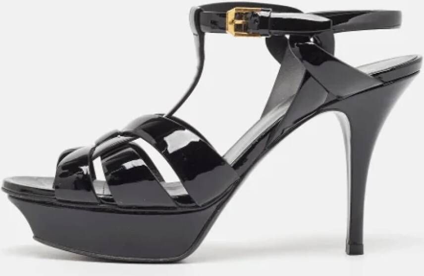 Yves Saint Laurent Vintage Pre-owned Leather sandals Black Dames