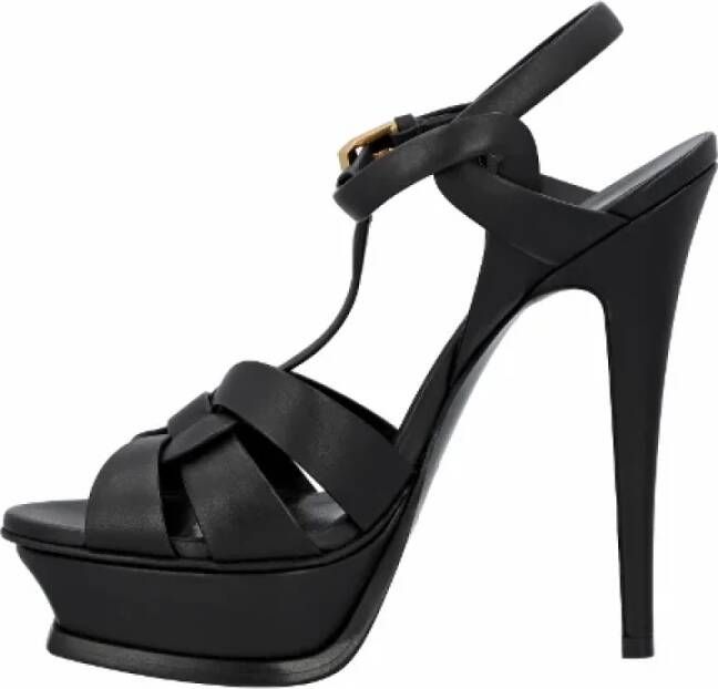 Yves Saint Laurent Vintage Pre-owned Leather sandals Black Dames