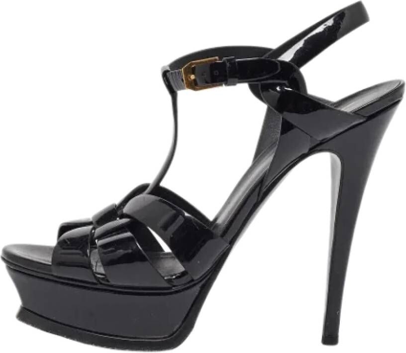 Yves Saint Laurent Vintage Pre-owned Leather sandals Black Dames