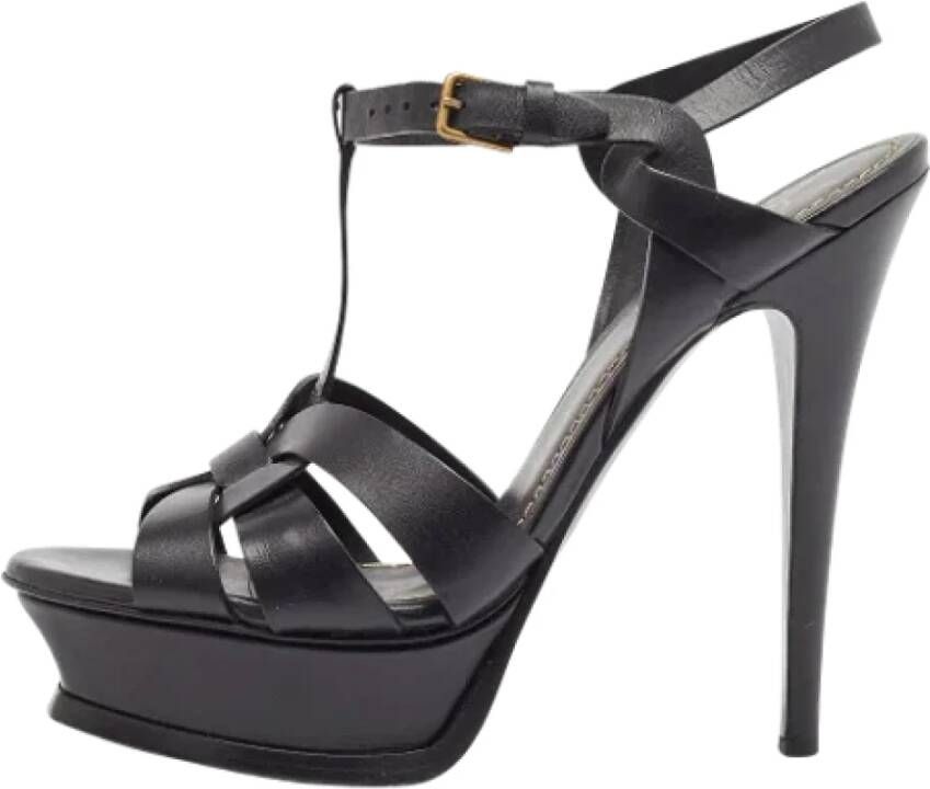 Yves Saint Laurent Vintage Pre-owned Leather sandals Black Dames