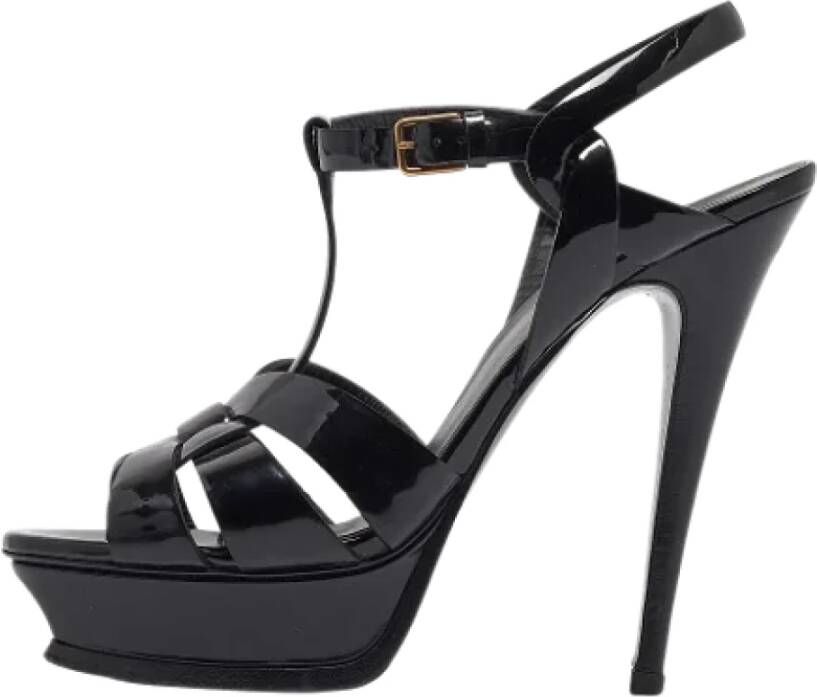 Yves Saint Laurent Vintage Pre-owned Leather sandals Black Dames