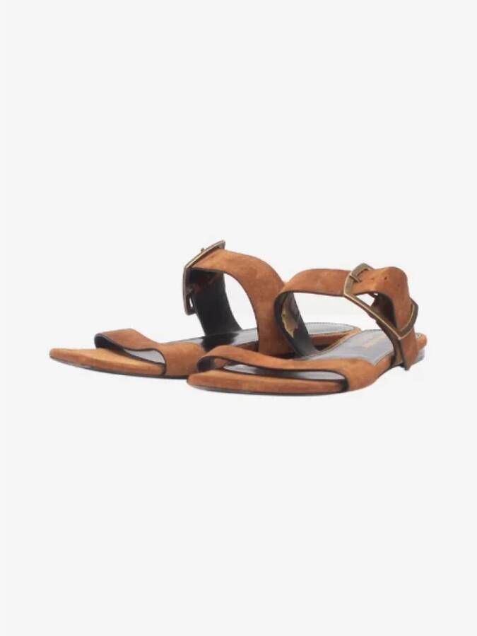 Yves Saint Laurent Vintage Pre-owned Leather sandals Brown Dames