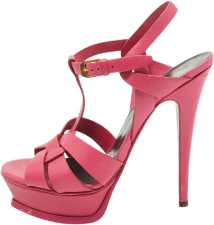 Yves Saint Laurent Vintage Pre-owned Leather sandals Pink Dames