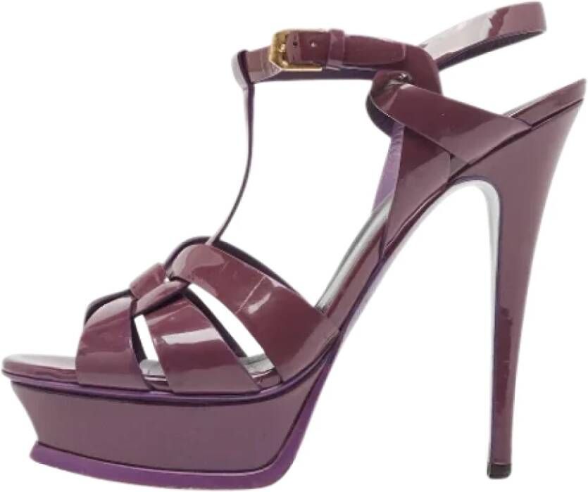 Yves Saint Laurent Vintage Pre-owned Leather sandals Purple Dames