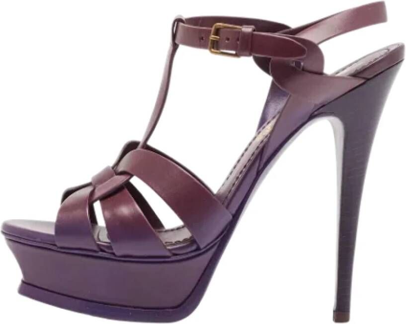 Yves Saint Laurent Vintage Pre-owned Leather sandals Purple Dames