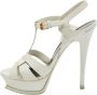 Yves Saint Laurent Vintage Pre-owned Leather sandals White Dames - Thumbnail 1