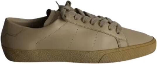 Yves Saint Laurent Vintage Pre-owned Leather sneakers Beige Dames