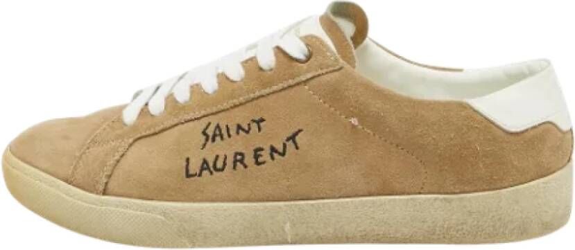 Yves Saint Laurent Vintage Pre-owned Leather sneakers Beige Heren