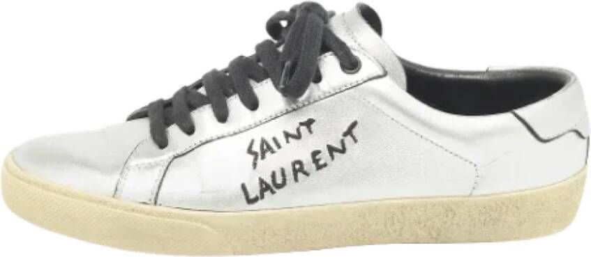 Yves Saint Laurent Vintage Pre-owned Leather sneakers Gray Dames