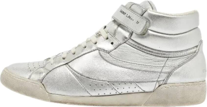 Yves Saint Laurent Vintage Pre-owned Leather sneakers Gray Heren