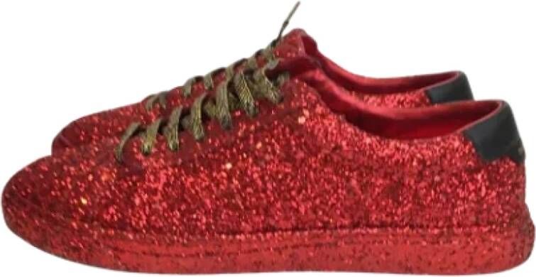 Yves Saint Laurent Vintage Pre-owned Leather sneakers Red Dames