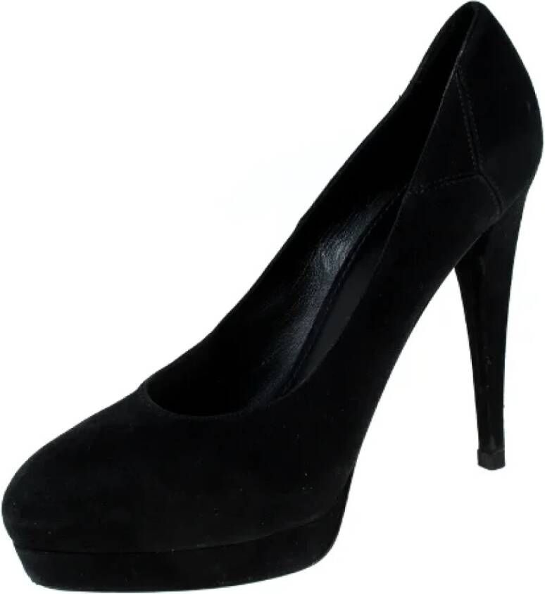 Yves Saint Laurent Vintage Pre-owned Suede heels Black Dames