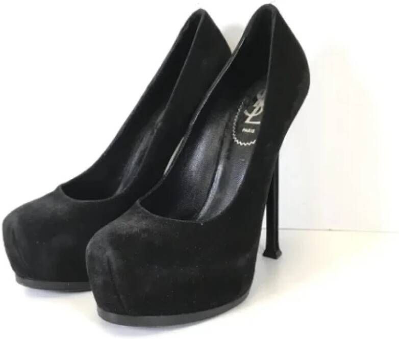 Yves Saint Laurent Vintage Pre-owned Suede heels Black Dames