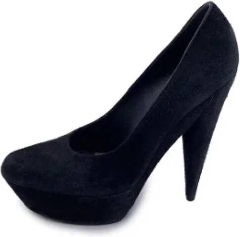 Yves Saint Laurent Vintage Pre-owned Suede heels Black Dames