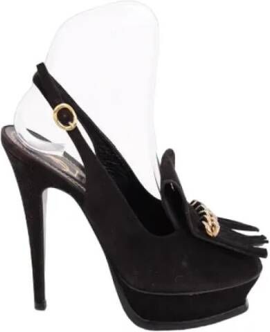 Yves Saint Laurent Vintage Pre-owned Suede heels Black Dames