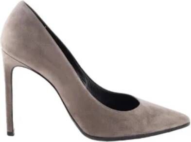 Yves Saint Laurent Vintage Pre-owned Suede heels Gray Dames