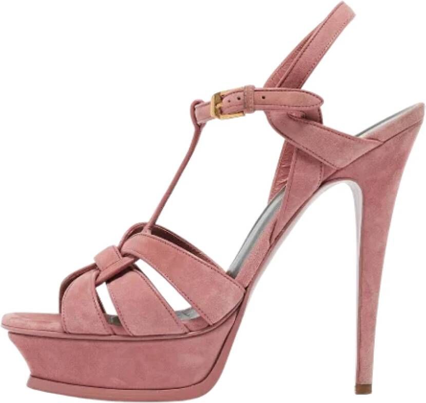 Yves Saint Laurent Vintage Pre-owned Suede heels Pink Dames