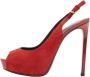 Yves Saint Laurent Vintage Pre-owned Suede heels Red Dames - Thumbnail 1