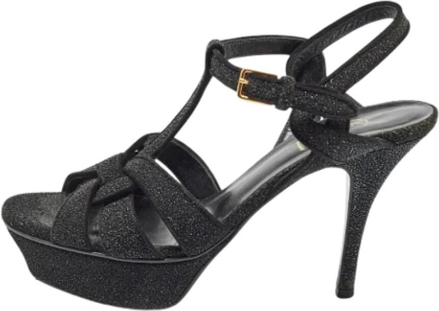 Yves Saint Laurent Vintage Pre-owned Suede sandals Black Dames