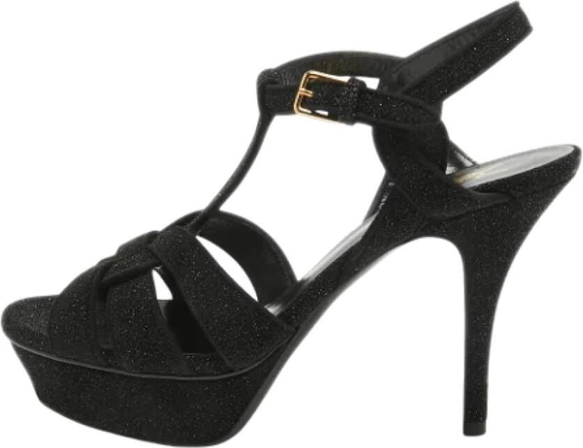 Yves Saint Laurent Vintage Pre-owned Suede sandals Black Dames