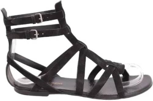 Yves Saint Laurent Vintage Pre-owned Suede sandals Black Dames