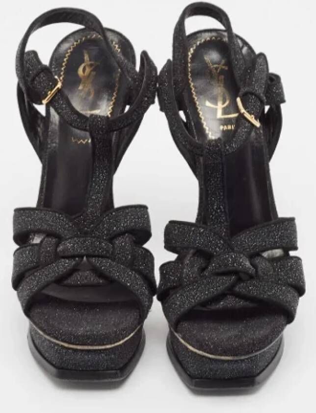 Yves Saint Laurent Vintage Pre-owned Suede sandals Black Dames