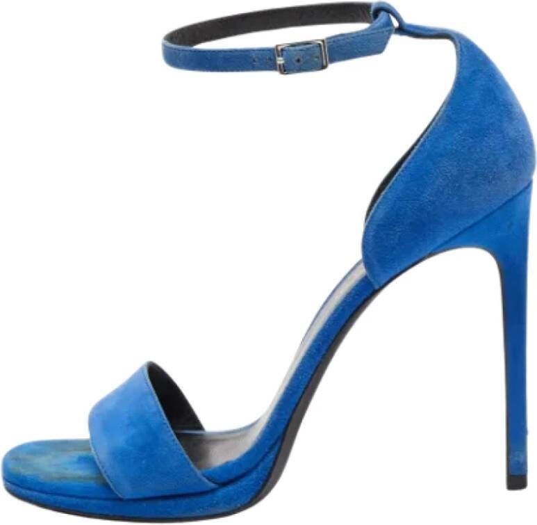 Yves Saint Laurent Vintage Pre-owned Suede sandals Blue Dames