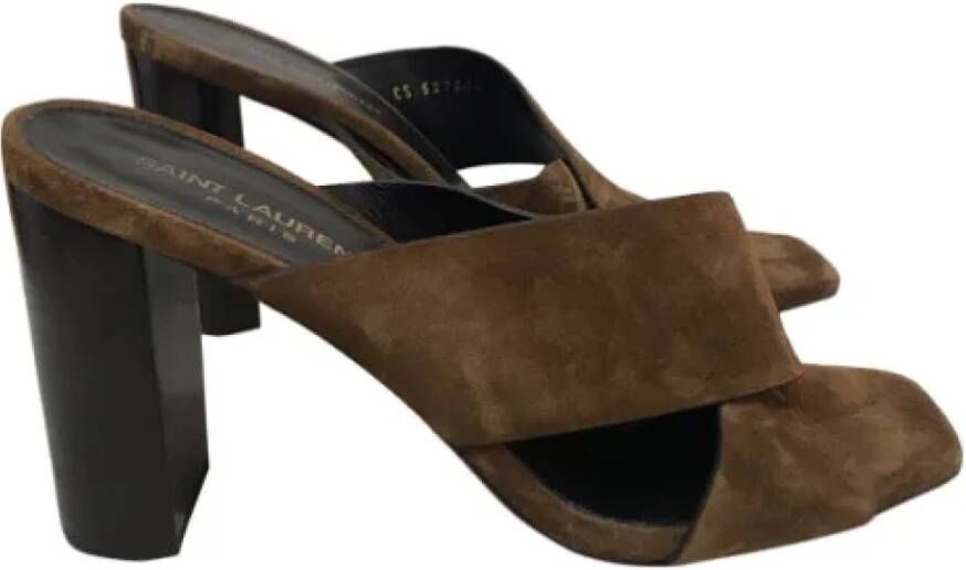 Yves Saint Laurent Vintage Pre-owned Suede sandals Brown Dames