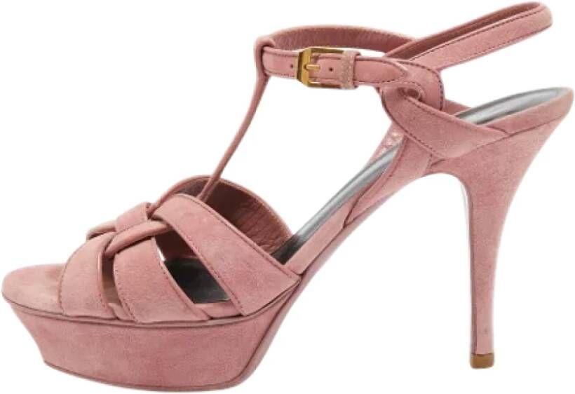 Yves Saint Laurent Vintage Pre-owned Suede sandals Pink Dames