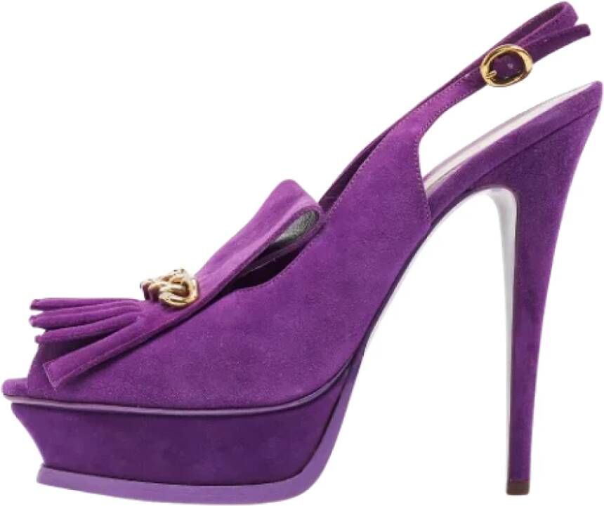 Yves Saint Laurent Vintage Pre-owned Suede sandals Purple Dames