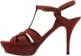 Yves Saint Laurent Vintage Pre-owned Suede sandals Red Dames - Thumbnail 1