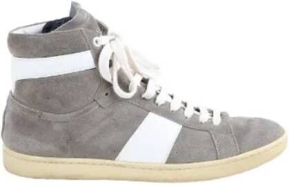 Yves Saint Laurent Vintage Pre-owned Suede sneakers Gray Heren