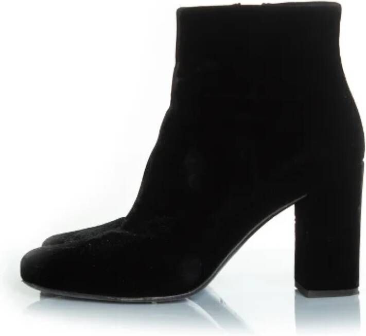 Yves Saint Laurent Vintage Pre-owned Velvet boots Black Dames