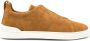 Z Zegna Bruine leren sneakers met XXX-logo Brown Heren - Thumbnail 1