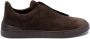 Z Zegna Premium Triple Stitch Low-Top Sneakers Brown Heren - Thumbnail 1