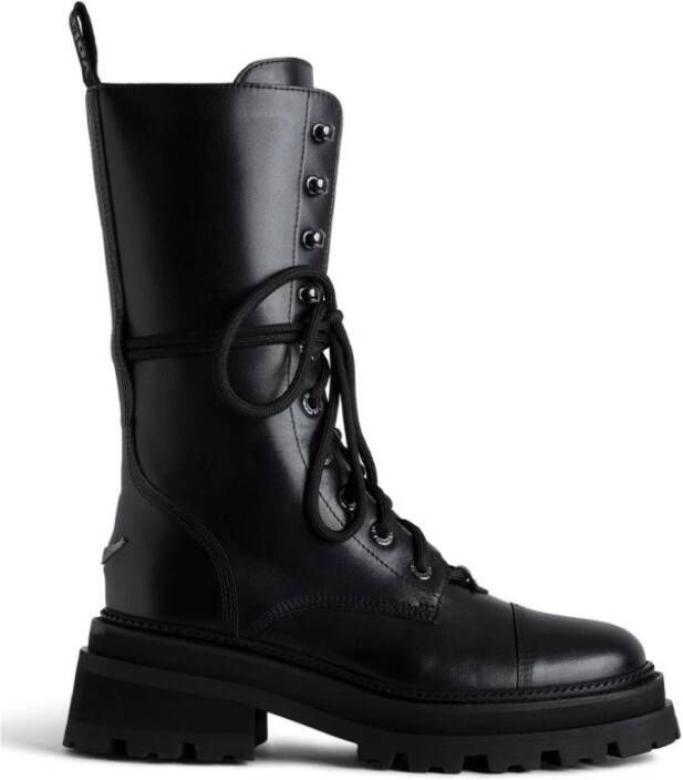 Zadig & Voltaire Boots & laarzen Ride Semy-Shiny Calfskin in zwart