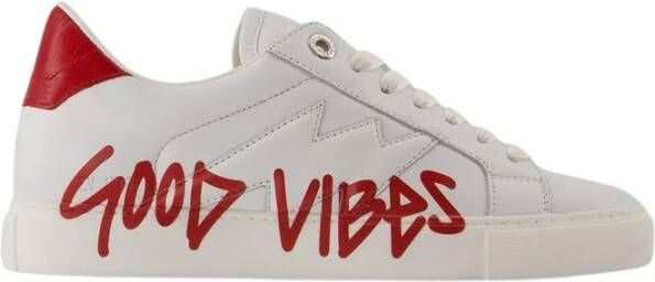 Zadig & Voltaire Witte Leren Sneakers Good Vibes White Dames