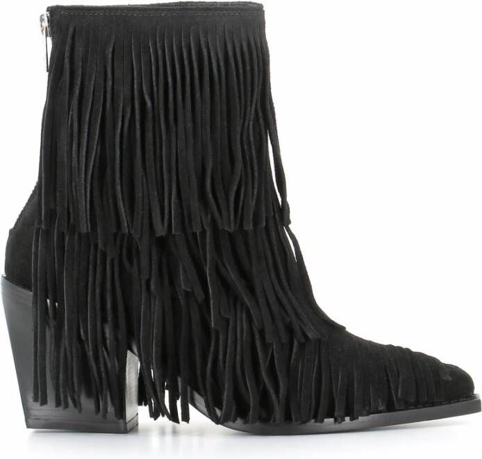 Zadig & Voltaire Zwarte Suède Franje Laarzen Black Dames